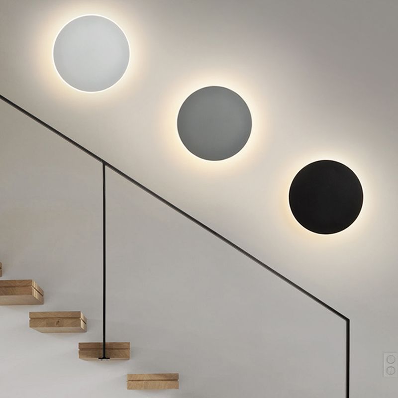 LED Wall Mount Light Modern Style Round Shape Wall Sconce Light Fixture for Bedroom