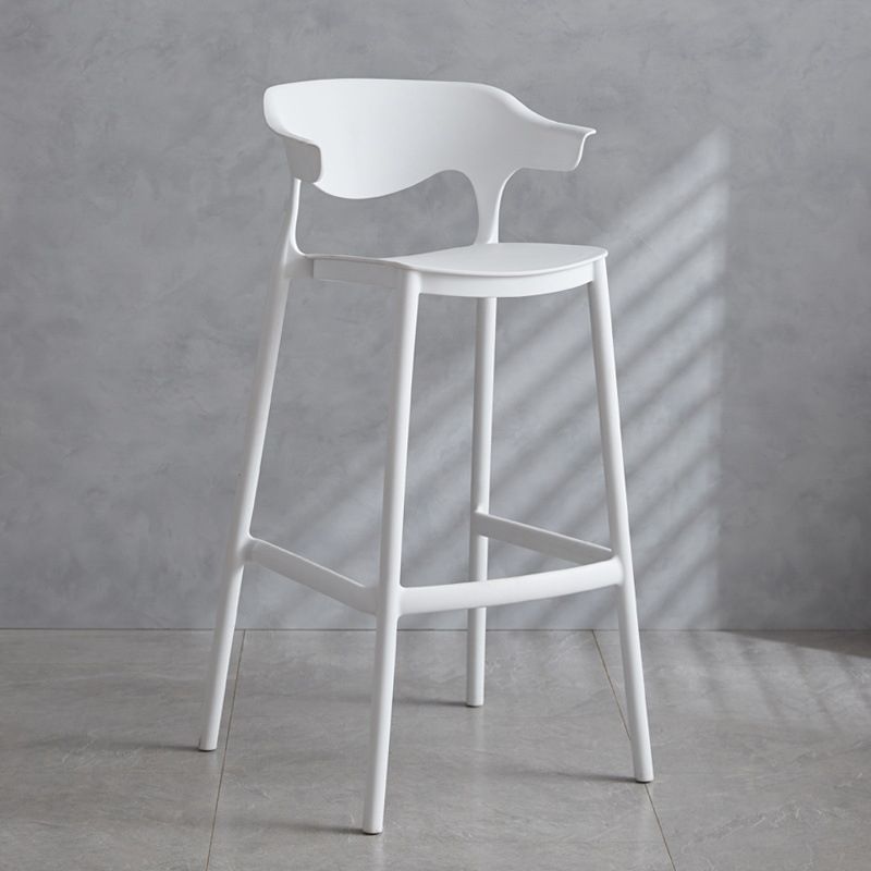 Contemporary Plastic Low Back Counter Stool Plastic Furniture in Matte Finish for Indoor
