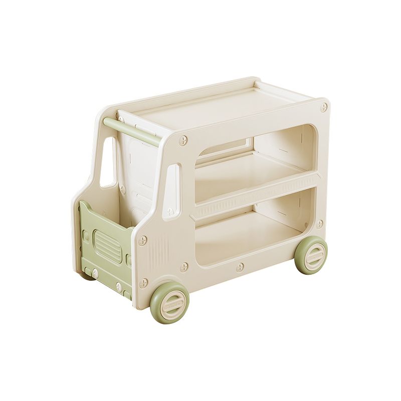 Modern Plastic Standard Kids Bookcase Open Back Bookcase with Wheels