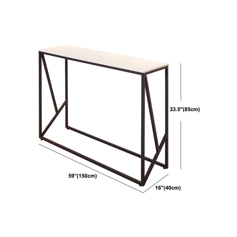 16" W Modern Stone Console Table Resistant Frame Accent Table for Hall