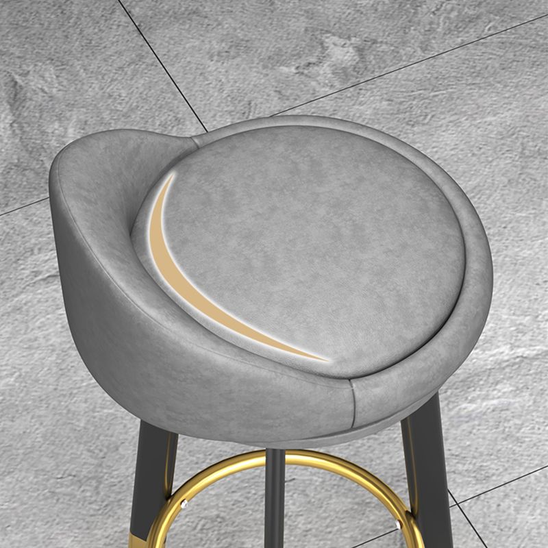 Modern Style Round Seat Barstool Pu Leather Counter Bar Stool with Metal Legs