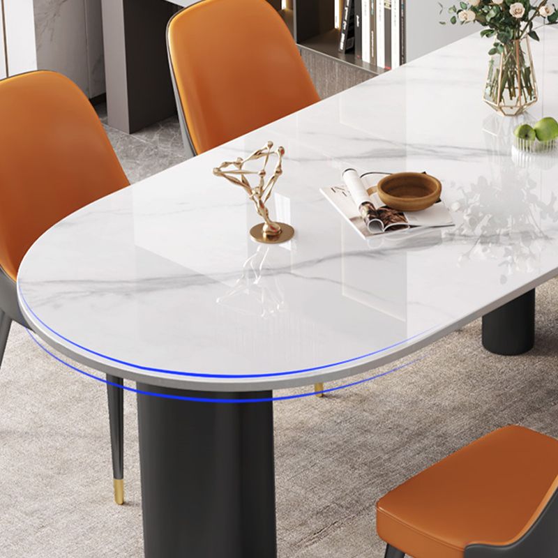 White Stone Top Dinner Room Kitchen Table Modern Tripod Base Dining Table