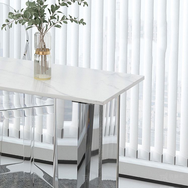 Modern 1/2/3 Pieces Bar Table Set Rectangle Stone Counter Table with Acrylic Stools