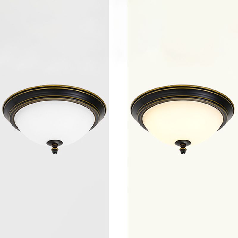 Glass Ceiling Mount Light Fixture Bowl-Shaped LED Traditional Flush Mount Ceiling Light Fixture