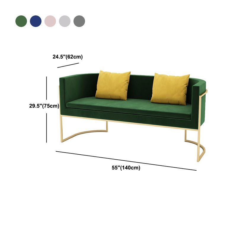 Modern Tuxed Back Sofa with Golden Base and Tight Back for Living Room