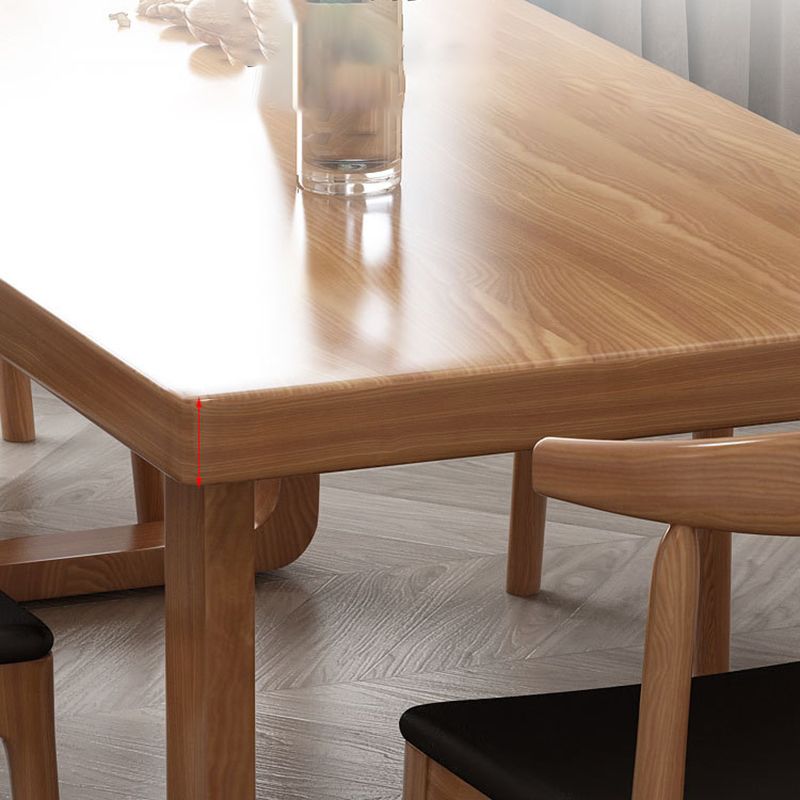 Simplicity Rectangle Dining Table Natural Pine Solid Wood Sled Base Table