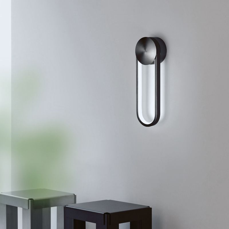 Accesorios de iluminación ovalos de pared ovalados modernos rotativos con luces de apliques de metal con sombra de gel de sílice