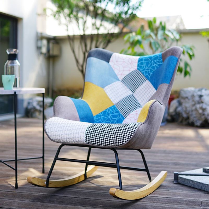 Ergonomic Contemporary Rocking Accent Chair with Seat Cushion Rocker Chair Wingback