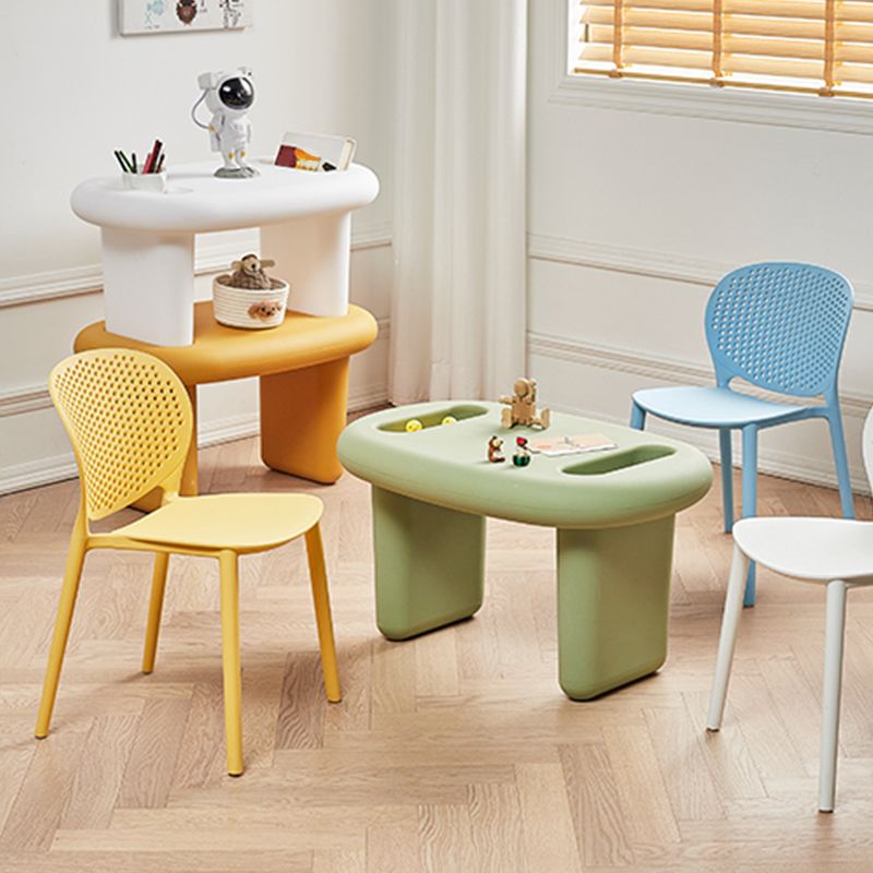 Modern Open Back Side Chair Plastic Armless Dining Chair for Restaurant