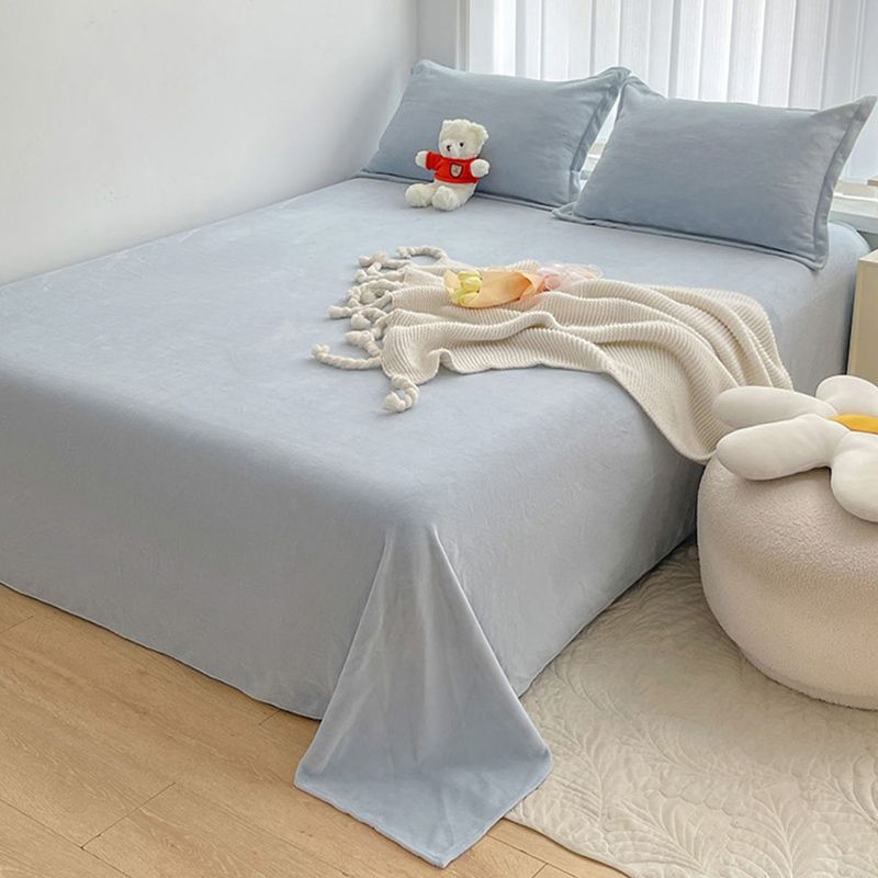 Solid Color Bed Sheet Set 100 Cotton Flannel Ultra Soft Bed Sheet Set