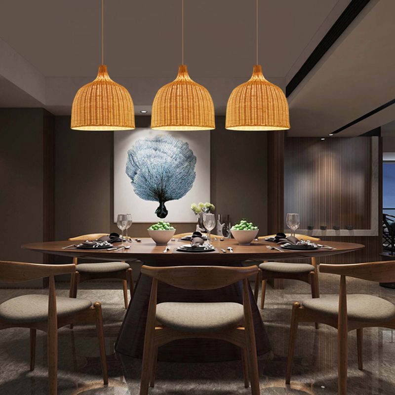Modern Rattan Hanging Light Simplicity Pendent Lighting Fixture for Restaurant