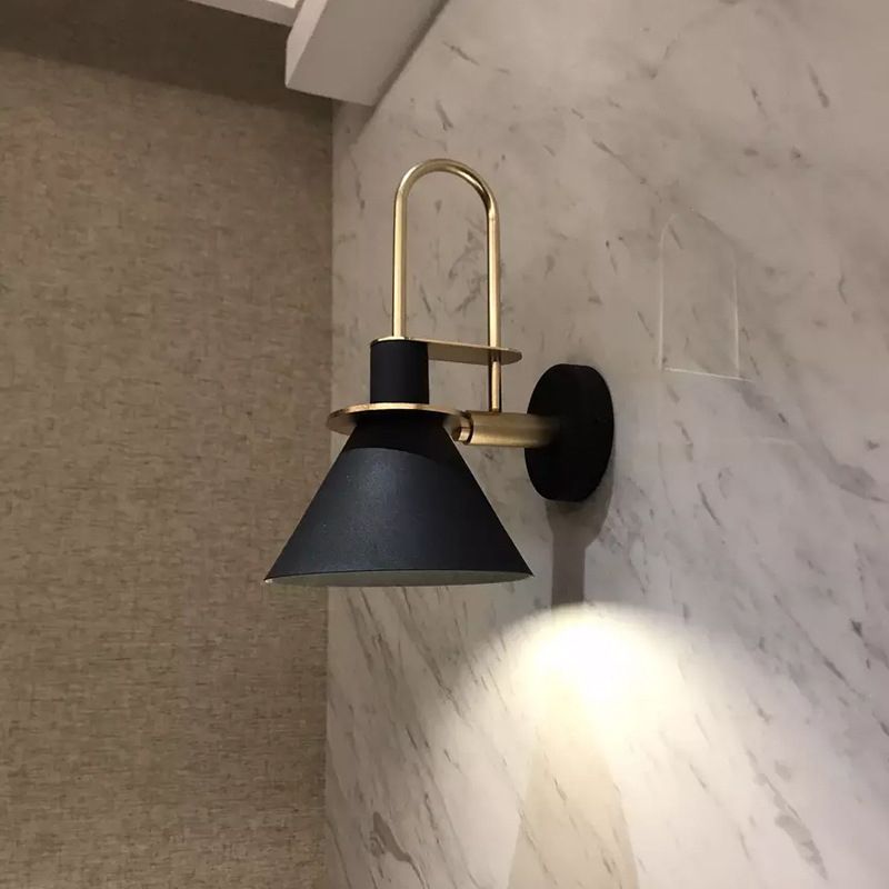 Contemporary Simplicity Conical Wall Mounted Lights Metallic Wall Mounted Lamp for Bedside