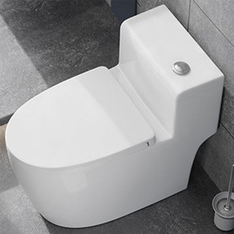 Contemporary Floor Mount Flush Toilet White Toilet Bowl for Washroom
