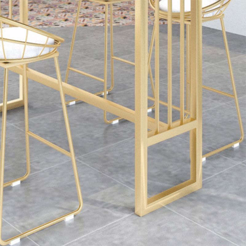 Modern Pub Height Dining Table Faux Marble Top Pub Table for Patio Use