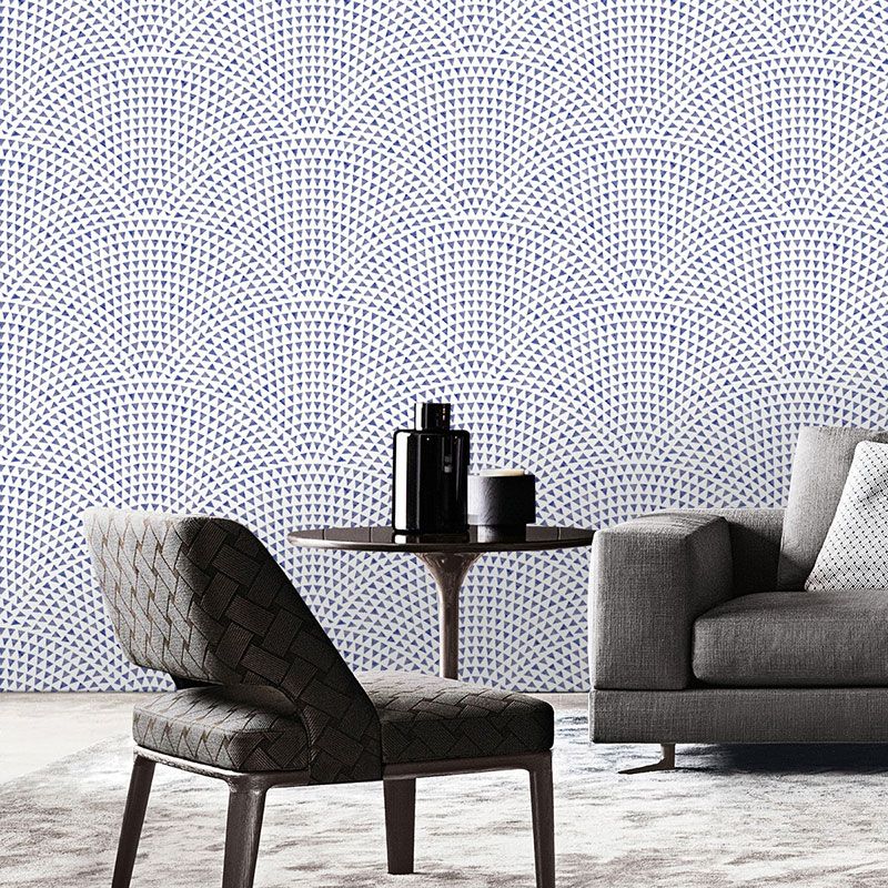Pastel Blue Geometries Wall Covering Moisture-Resistant Wallpaper for Accent Wall, Easy to Remove