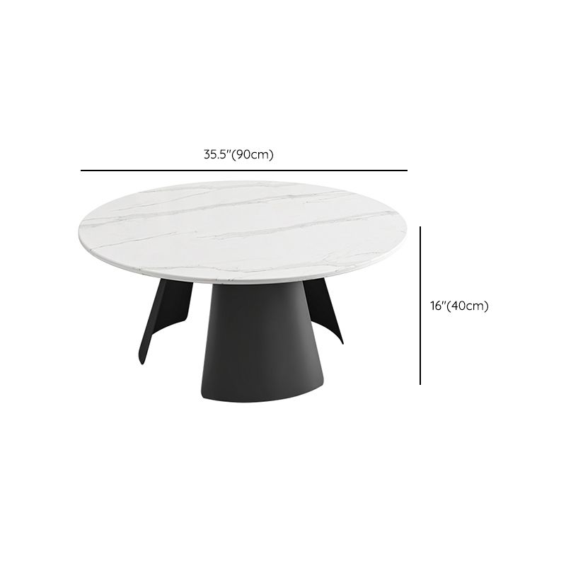 White Round Coffee Table Slate Coffee Table Set with Black Legs