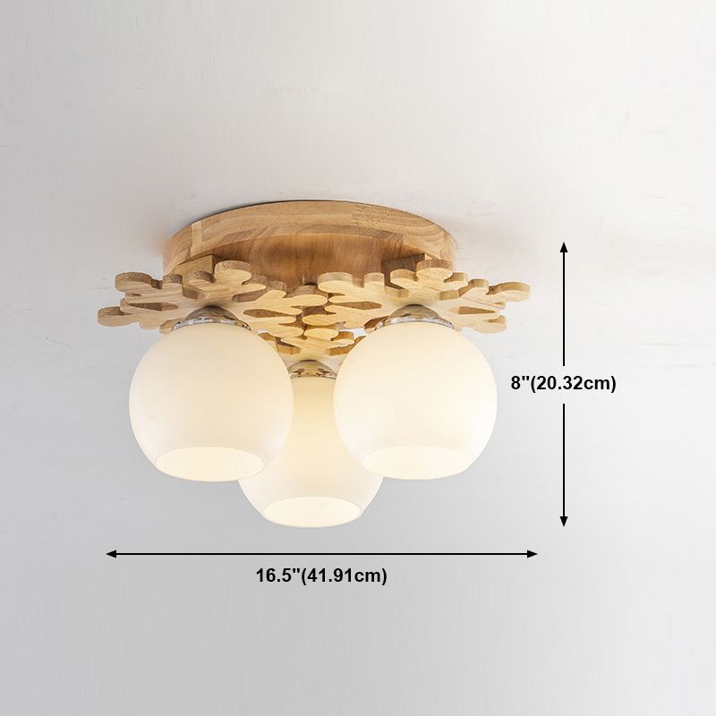Minimalist Ball Shape Ceiling Light Fixture Glass Bedroom Ceiling Mount Lamp Fixture