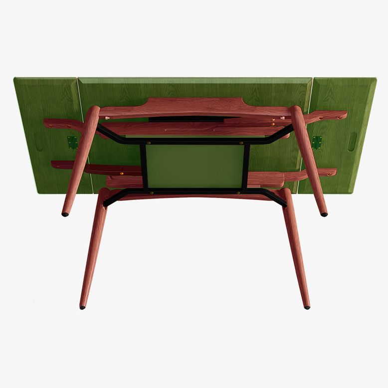 Midcentury Stone Dining Table Rectangle 4 Legs Furniture,43.3"L x 31.5"W x 30.7"H