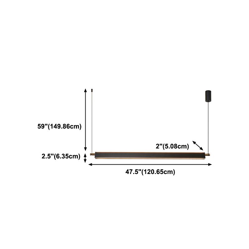 Contemporary Linear Island Lighting Fixture Simple LED Hanging Light for Dining Room