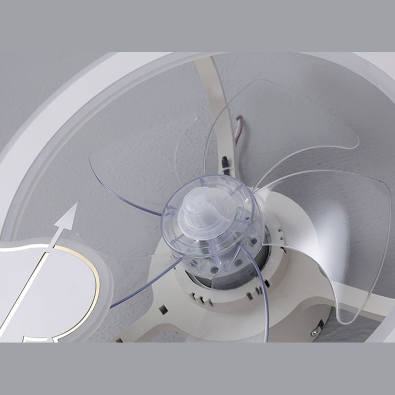 Minimalist Circle Flush Deckenventilator Metall Schlafzimmer LED Semi Flush Mount Light mit Fernbedienung