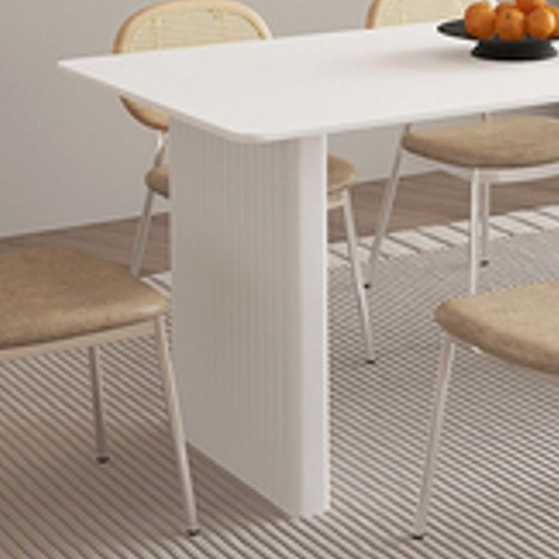 Modern 1/2/5/7 Pieces Dining Chairs Set Rectangle Stone Furniture in White