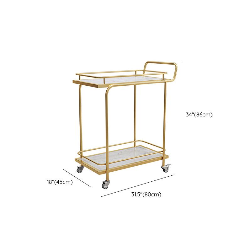Modern Open Storage Prep Table Rectangular Rolling Kitchen Trolley