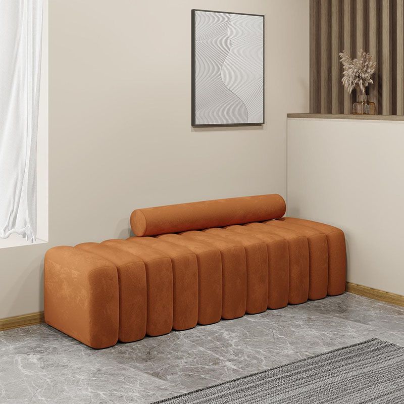 14.96" H Contemporary Solid Color Velvet Armless Sofa for Living Room