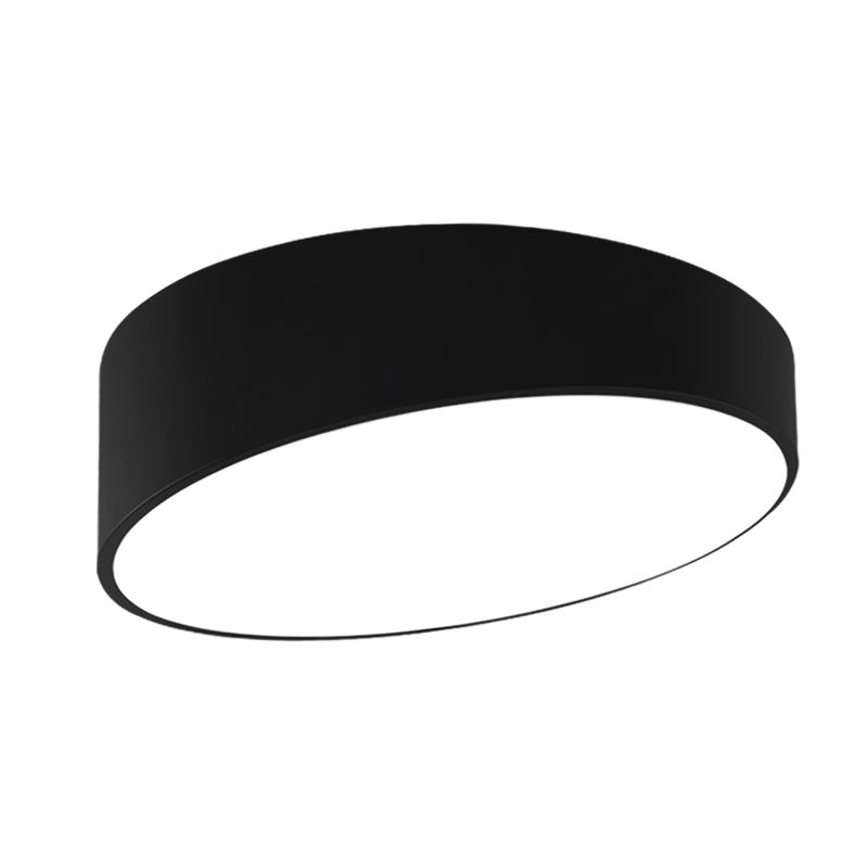 Lámpara de techo empotrada LED oblicua, lámpara empotrada de metal nórdico para dormitorio con pantalla acrílica redonda