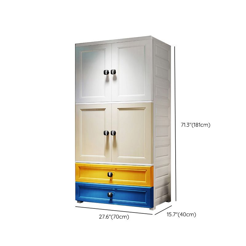 Rectangular Plastic Wardrobe Teen Style Bedroom Wardrobe Closet