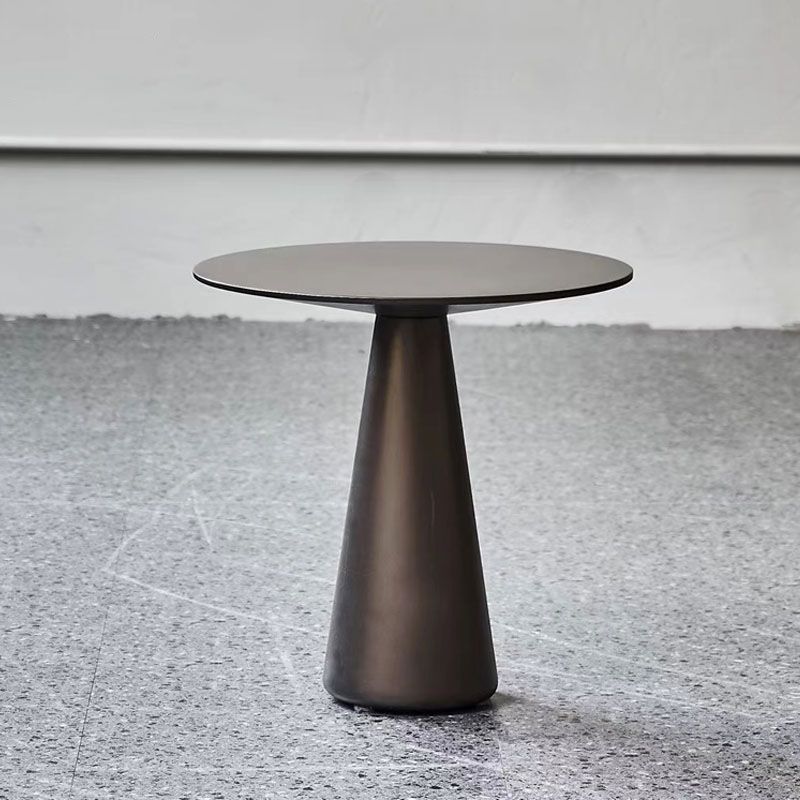 Mid-century Modern Style Pedestal Base Circular Top Metal Side Table