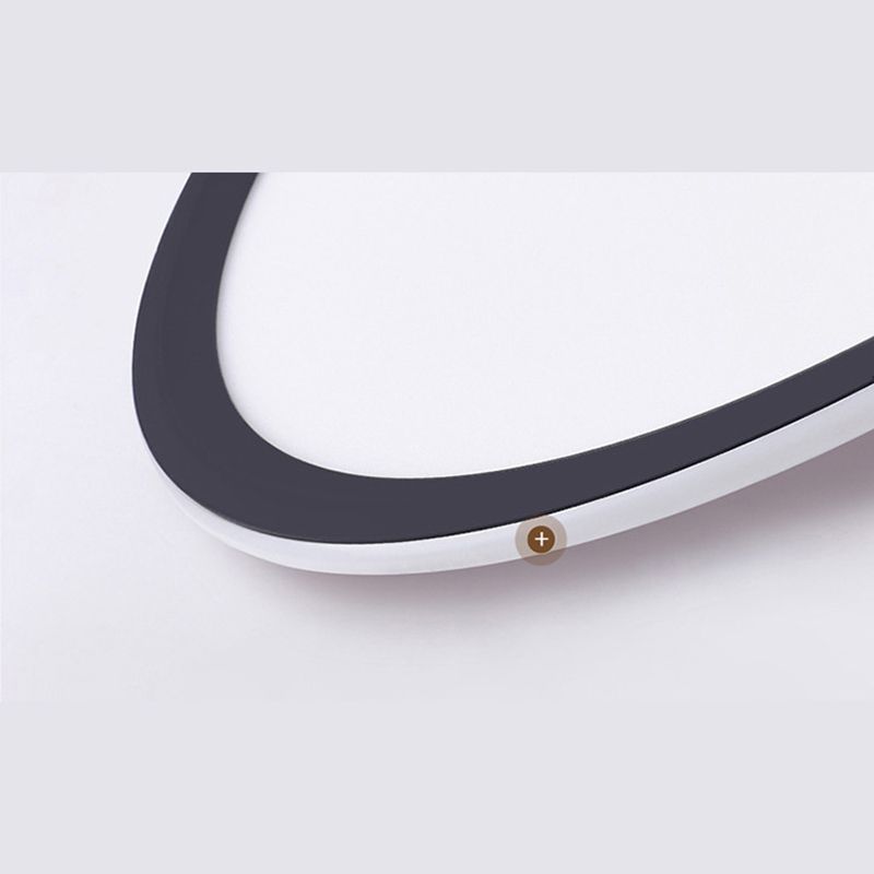 Plafonnier LED en aluminium simple encastré en forme de disque noir pour chambre à coucher