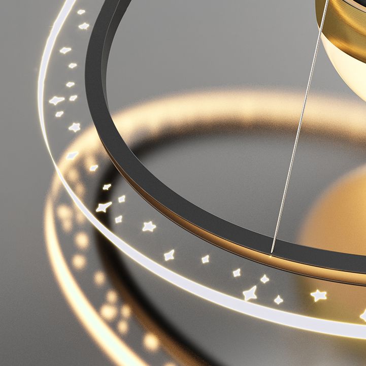 Ring Shade Metal Kroonluchter Lichten Modern 2- Lichte kroonluchter verlichtingsarmaturen