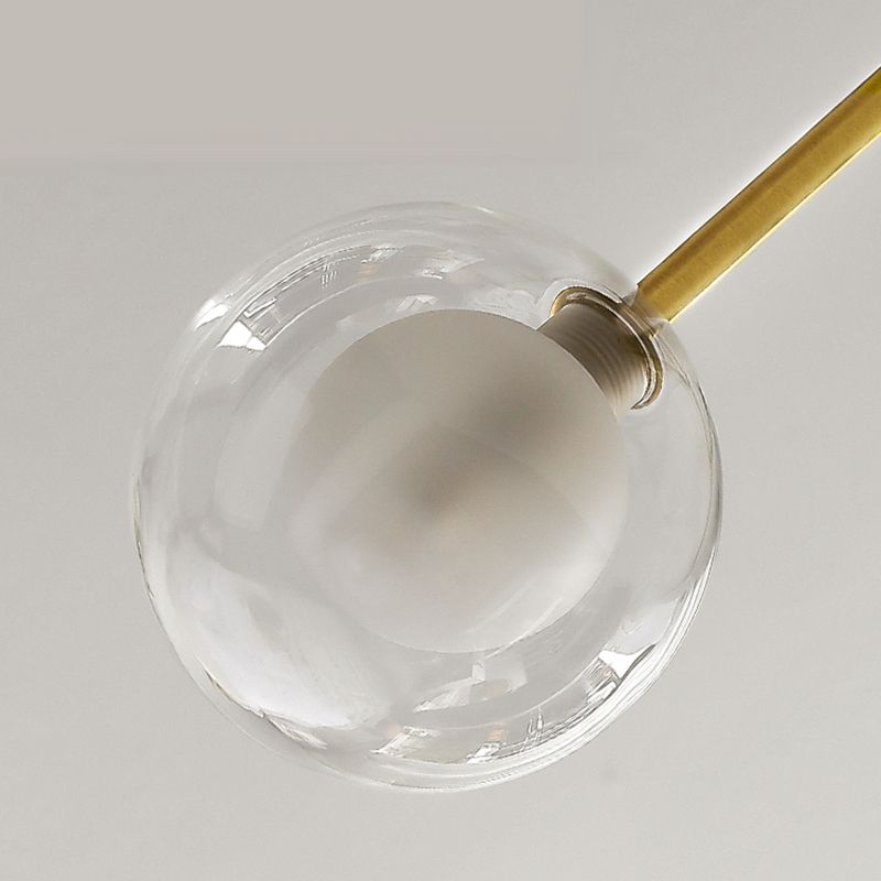 Nordic Modern Dining Pendant Light Round Glass Shade Chandelier Chandelier Lightture pour salle à manger