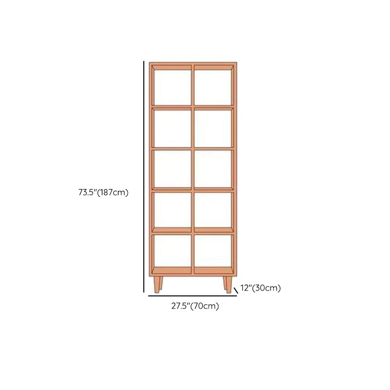 Contemporary Open Back Bookshelf Wooden Bookcase with Shelves