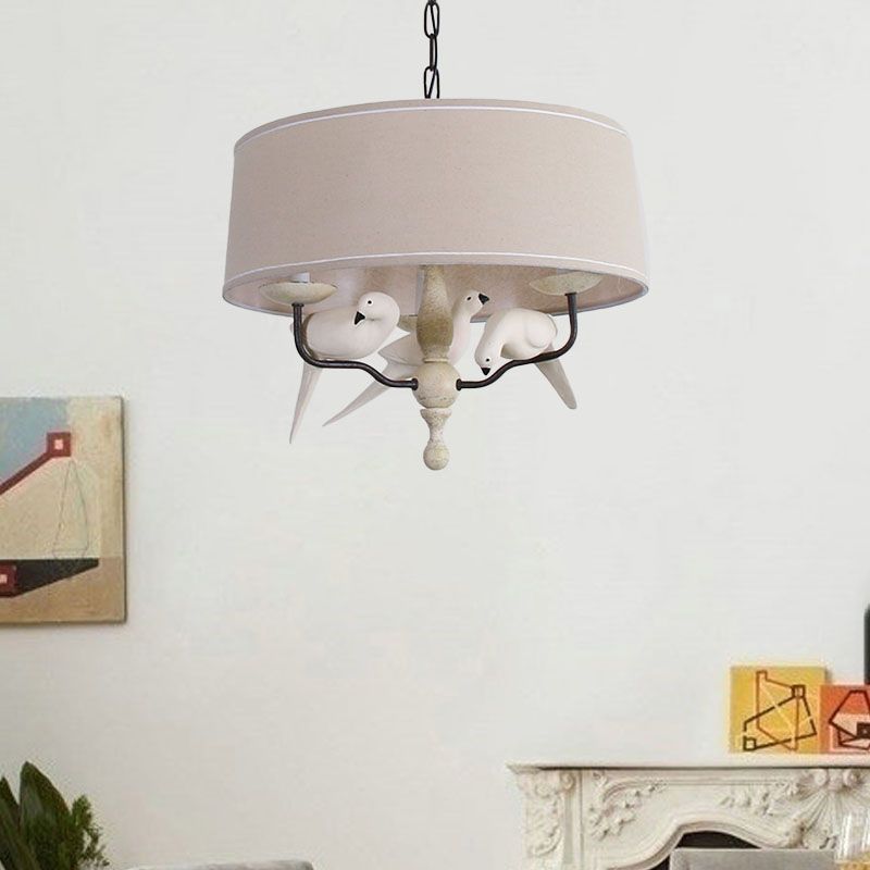 Luz de colgante colgante de 19.5 "/23.5" de ancho de ancho 3 cabezas 3 cabezas de lámpara de lámpara de lino iluminación