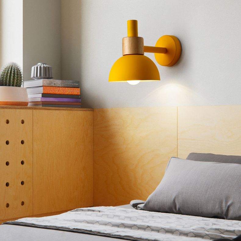 Lámpara de montaje de pared de decoración de macarrones 1 cabezal de estilo nórdico de estilo de estilo para el corredor de cabecera