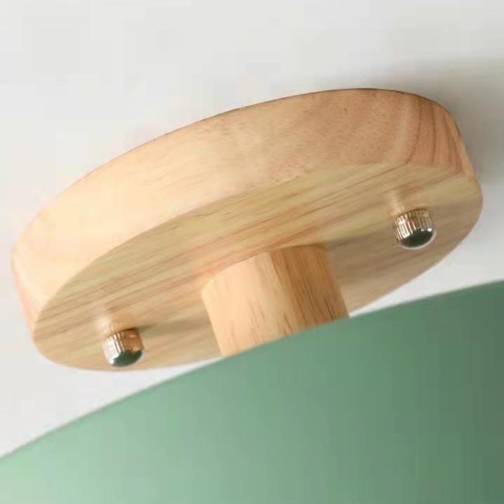 Halbbündig montierte Leuchte aus Trommelholz, schlichter LED-Deckenmontage-Beleuchtung