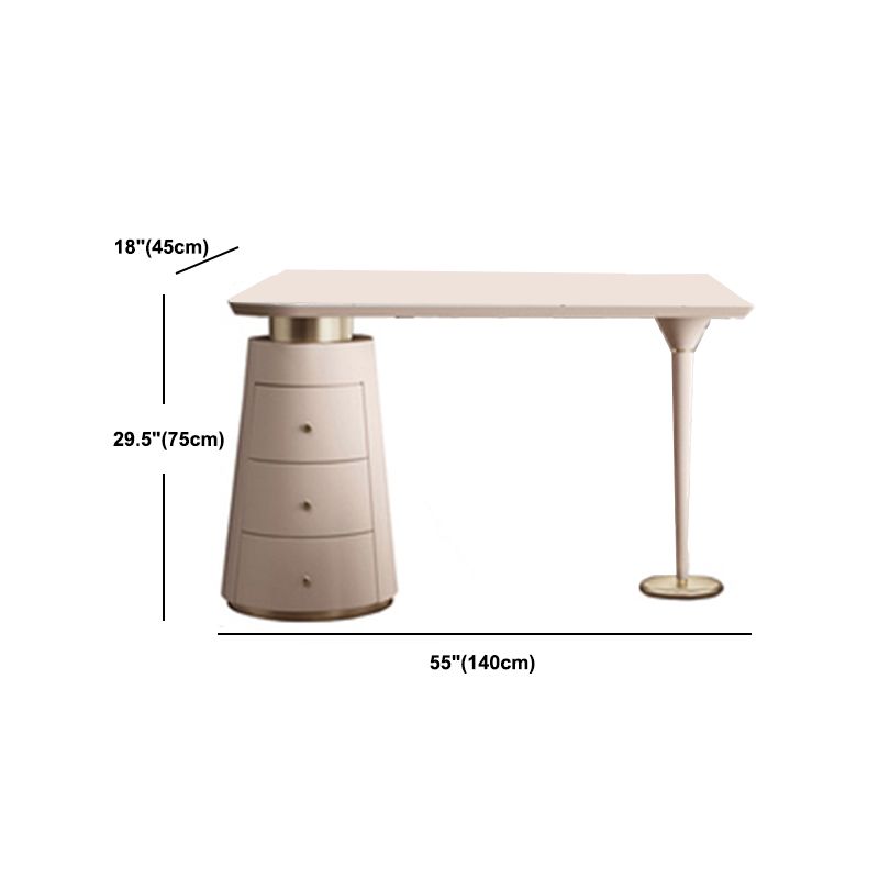 3 Drawers White Makeup Vanity Dressing Table Stool Set, 17.71" W x 29.52" H