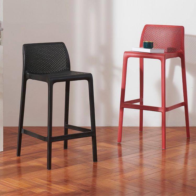 Scandinavian Style Plastic Armless Barstools Stackable Stools for Home