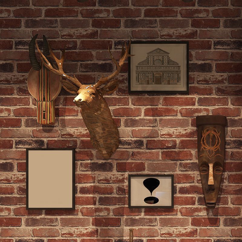 Water Resistant Brick Patterned Wallpaper Roll PVC Industrial Wall Decor for Restaurant