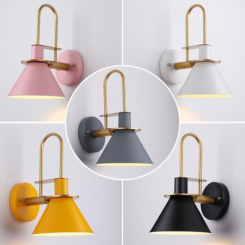 Modern Style Flared Wall Light Sconces Metal 1 Light Wall Lighting Ideas