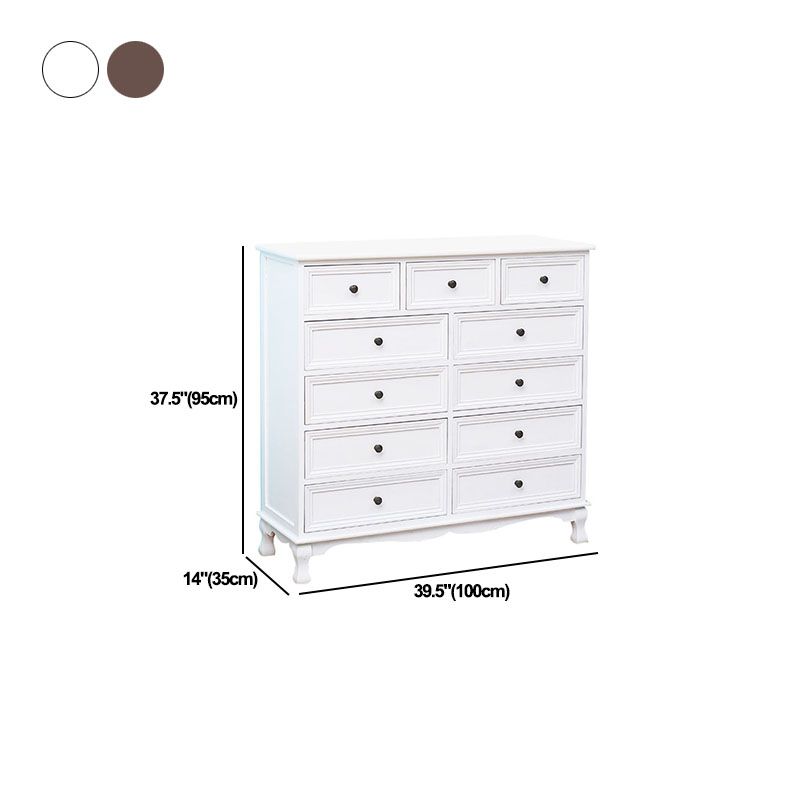 Vintage Solid Wood Dresser 14" W Vertical Storage Chest with Drawers