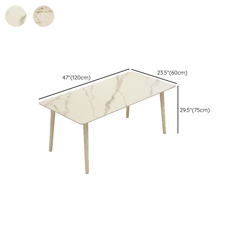 Modern Rectangle Stone Dining Table 1/5/7 Pieces Dining Set for Cafe