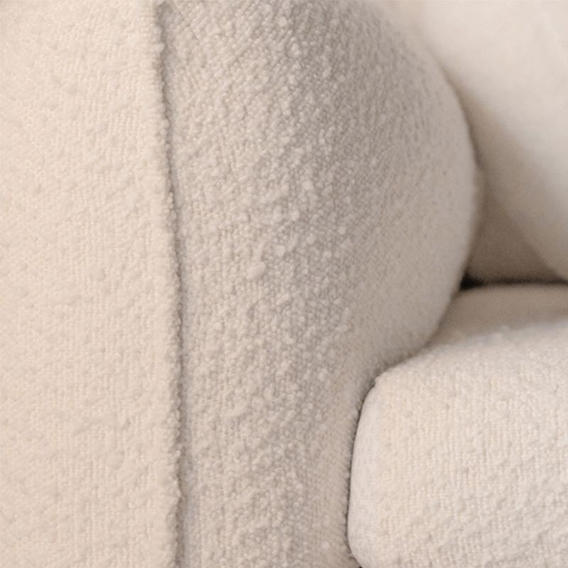 Scandinavian 32.28" Wool Sleeper Sofa Square Arm Sofa Bed in White