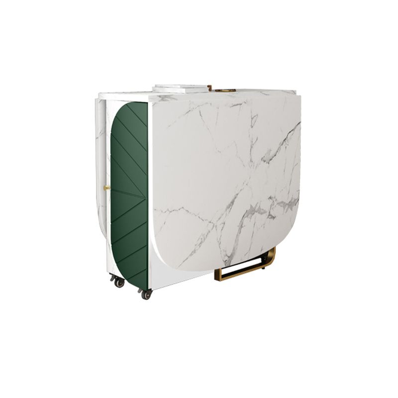 59'' Foldable Rectangle Dining Table Medieval Modern Table with Storage Trestle Base