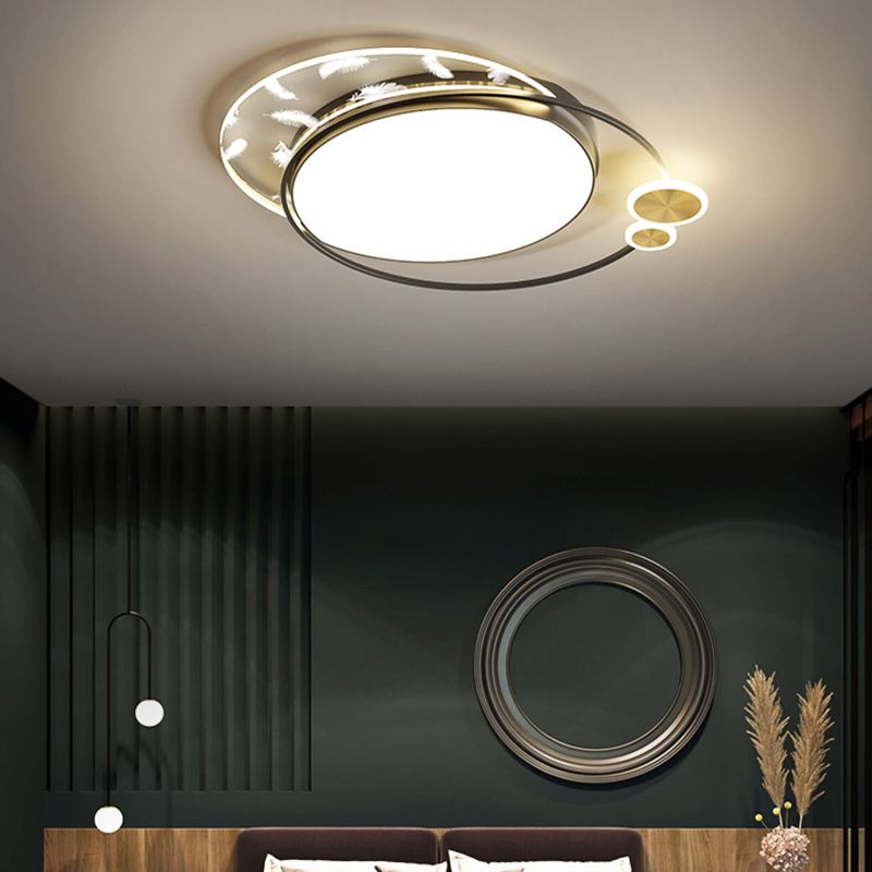 Modern Flush Mount Light Round LED Ceiling Lamp for Living Room Dining Room