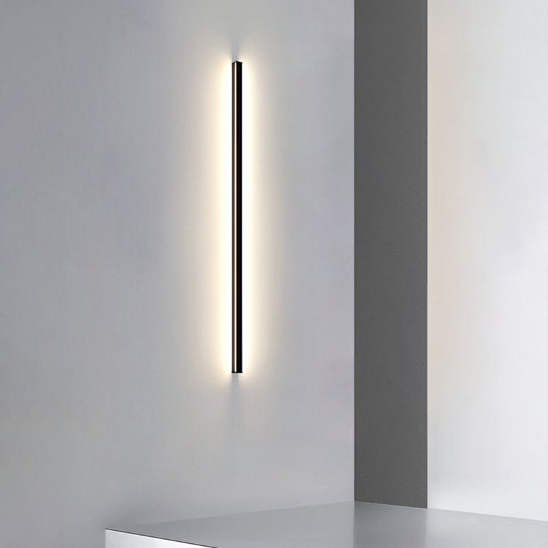 1-Light Linear Wall Mount Light Modern Style Metal Wall Mount Lighting in Black