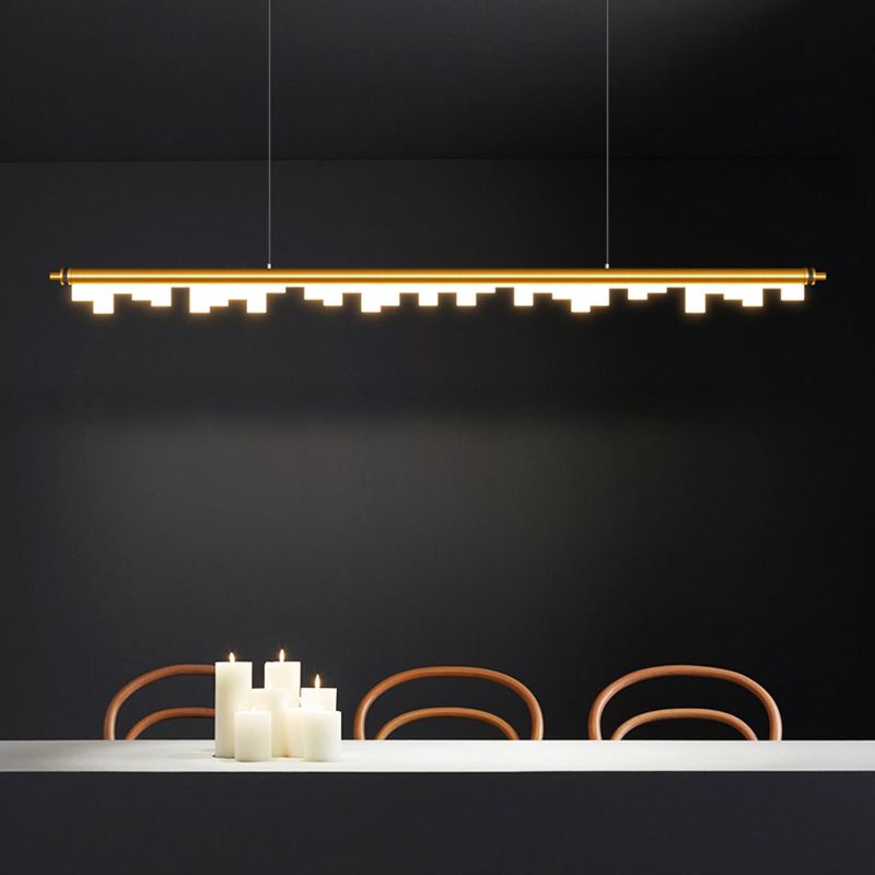LED -Anhänger Leuchte lineare Form hängende Lampe mit Acrylschatten für Esszimmer