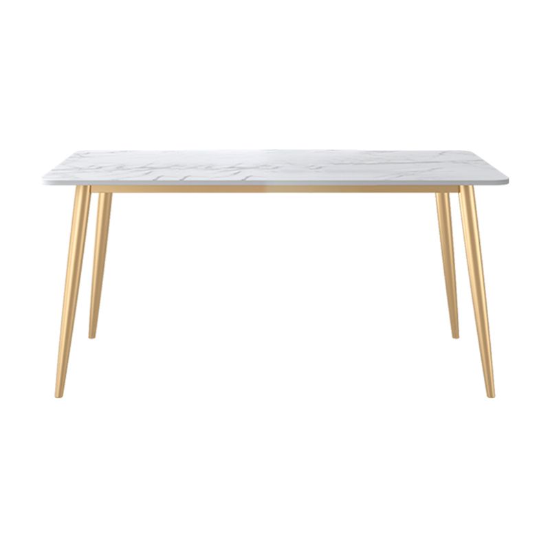 Traditional Luxury Dining Table White Stone Rectangle Dining Table for Home