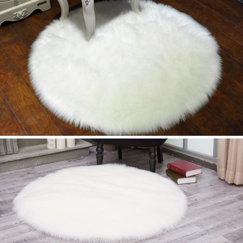 Tapis d'intérieur rond à multicolage à multicolage solide en polyester